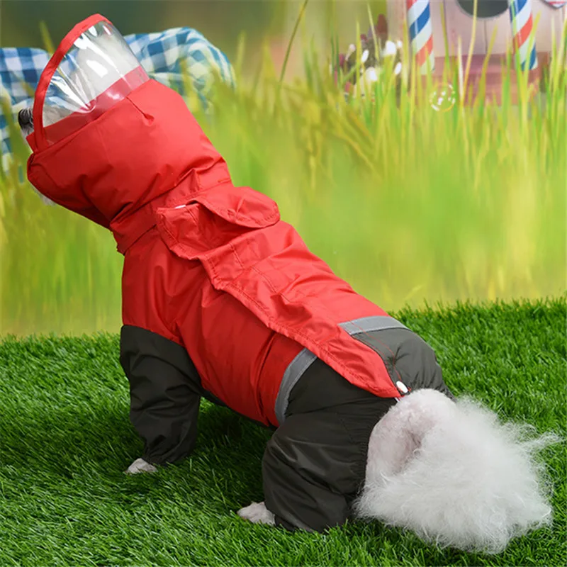 Dog Raincoat Pet Clothes Waterproof Clothing for Dog Rain Jacket Jumpsuit Rainwear Schnauzer Poodle Bichon Pug Corgi Clothing