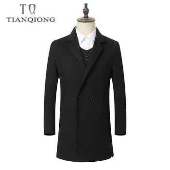

Men Winter Wool Coat Men's Autumn High Quality Solid Color Simple Wool Blends Woolen Pea Coat Male Trench Coat Overcoat Cashmere