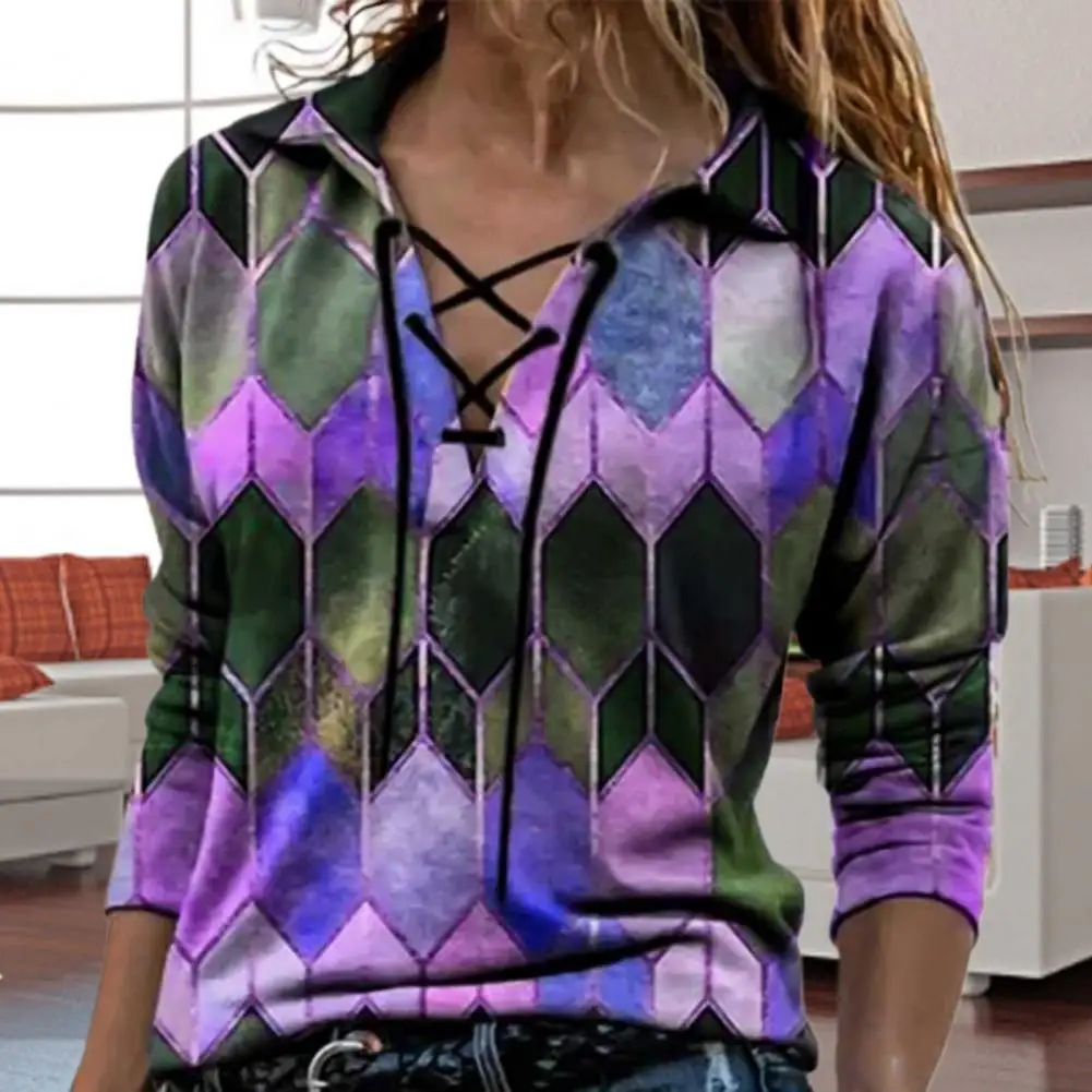 Fashion Women Spring Top Shirt Short Sleeve Shirt Ladies Zipper Geometry Printed Casual Tops Female Blouse 1