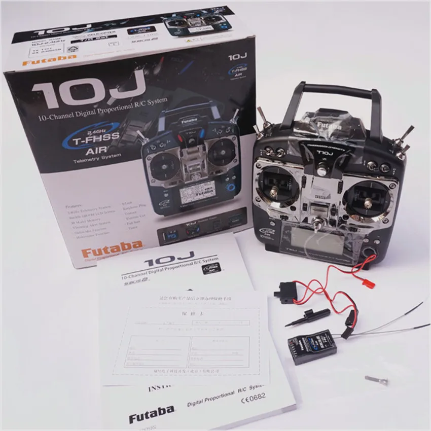 Futaba 2,4G 10-канальный T-FHSS/S-FHSS пульт дистанционного управления T10J штрих-кода с приемником R3008SB для радиоуправляемых вертолетов/с неподвижным крылом/ab glider