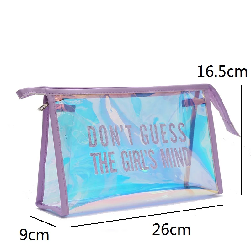 Прозрачные ПВХ лазерные косметички голографический прозрачный пакет для женщин путешествия мыть водонепроницаемые сумки для хранения макияж случае косметички