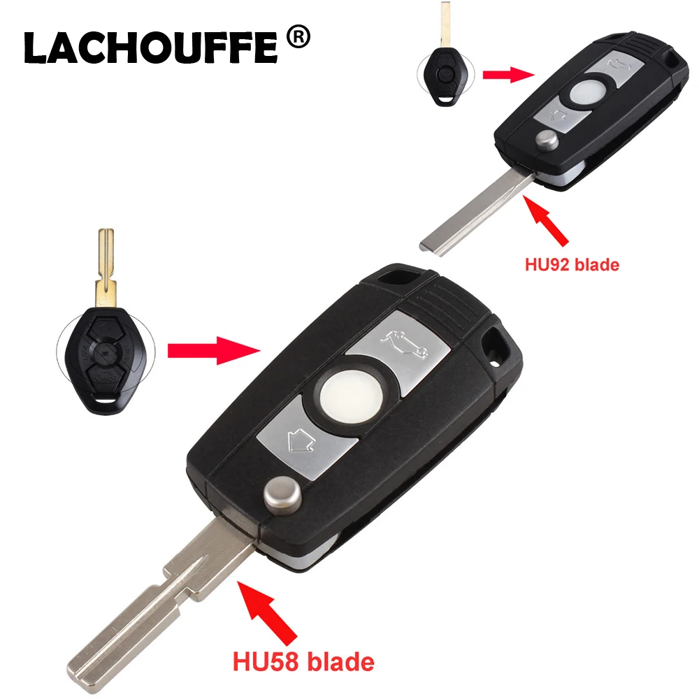 

3 Buttons Remote Car Key Shell Case for BMW 1 3 5 6 7 Series E53 E81 E46 E63 E64 E83 X3 X5 Z3 Z4 Flip Key Shell HU92 Blade