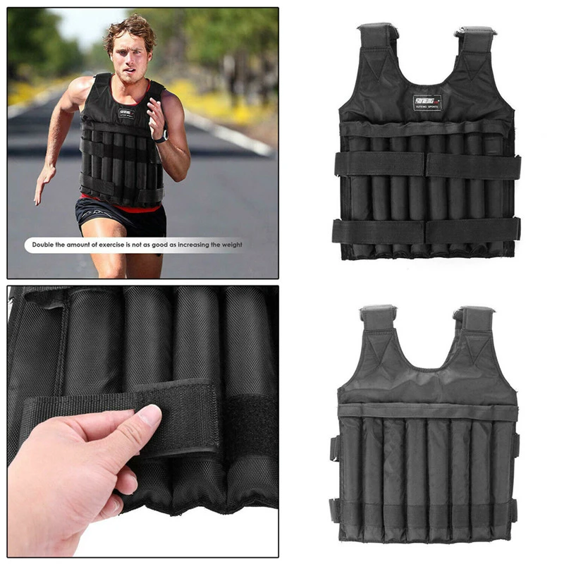 20//50kg Loading Weighted Adjustable Weight Fitness Training Exercise Waistcoat