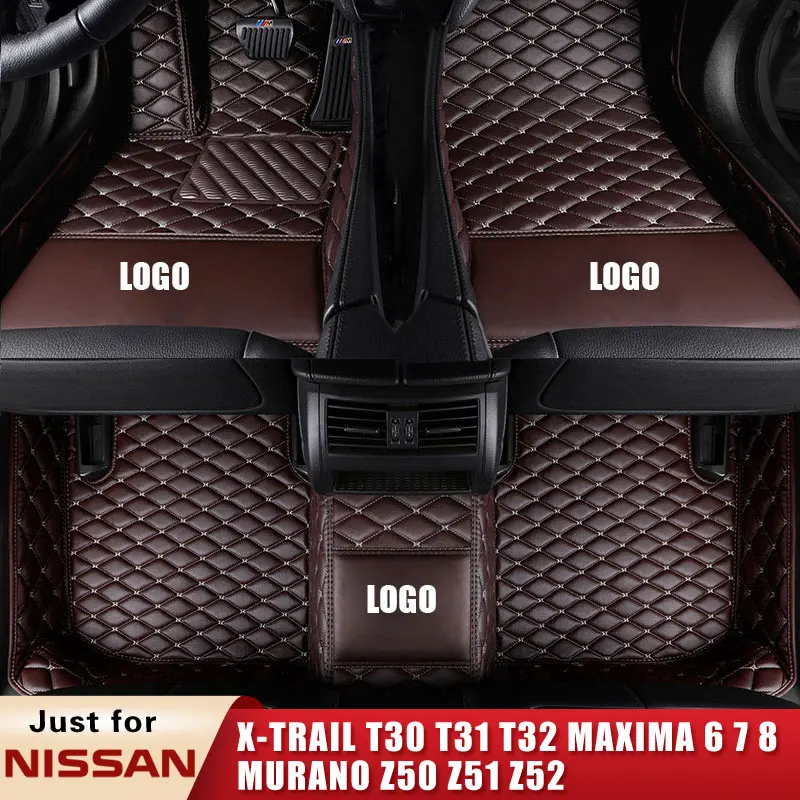 

Custom leather Car Floor Mats for Nissan X-Trail T30 T31 T32 MAXIMA 6 7 8 Murano Z50 Z51 Z52 SUV 2001-2020 Years auto Carpets