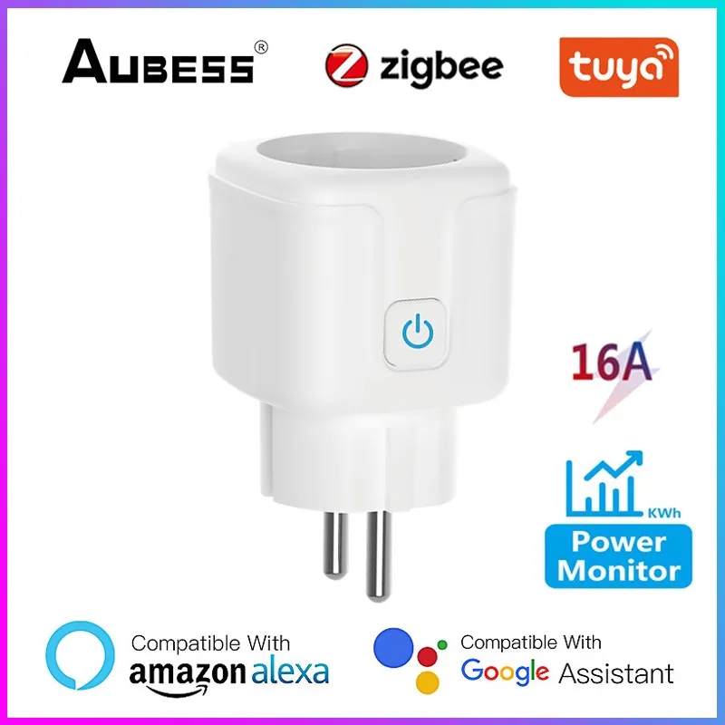 Смарт-розетка Aubess Tuya Zigbee 16 А евровилка беспроводное управление | Электроника