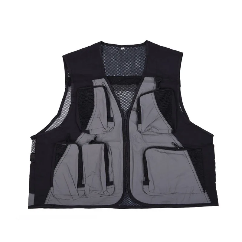 

165-185cm Multi-Pocket Outdoor Fishing Vest Photography Waistcoat Hiking Camping Jacket