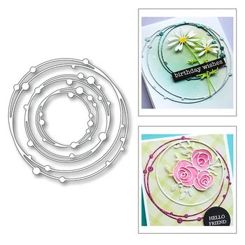 

2020 New Metal Cutting Dies For DIY Scrapbooking 3D Spotty Line Circle Nesting Frame Album Decorative Embossing Craft Dies Cut