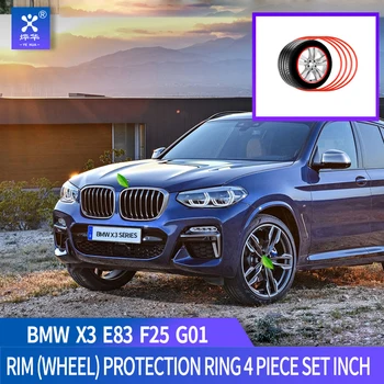 

Rim (Wheel) Protection Ring Fit For BMW X3 F25 G01 17''18''20'' 4 Piece Set Inch Hub Cap Leather Hub Conservation Circ