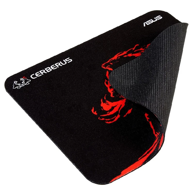Коврик для мыши ASUS Cerberus mini, резиновая основа, тканевая поверхность, 250 x 210 x 2 мм, цвет: черный/красный