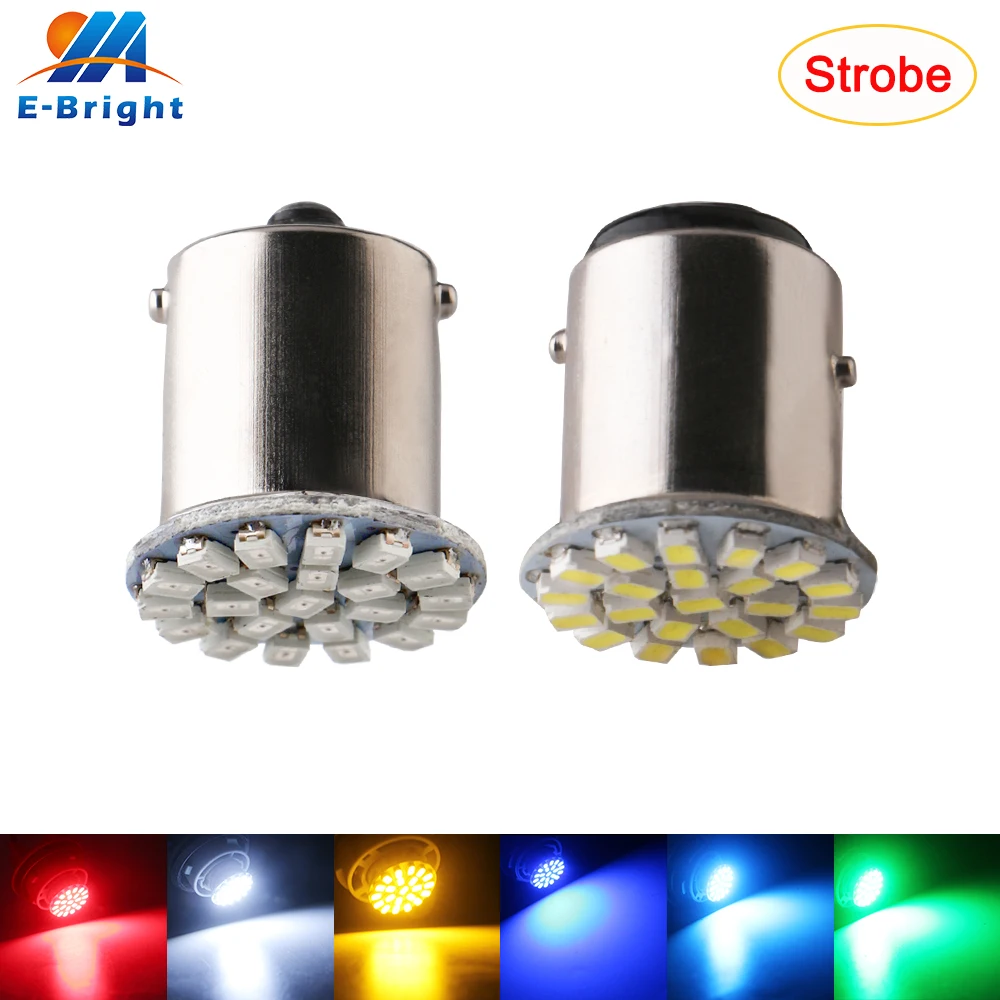 2 шт., светодиодные лампы 12 В 1206 22 SMD 1156 BA15S P21W 1157 BAY15D P21/5W S25