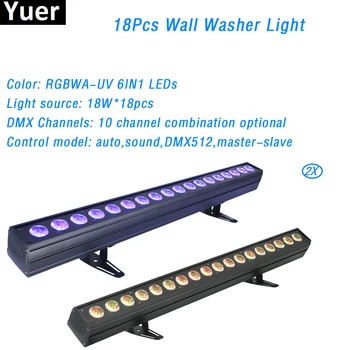 

2Pcs/Lot Voice Control AC100-220V Club Dancing Party Lights 6in1 Bar Effect Lighting DJ Disco Wall Washer Light DMX Control