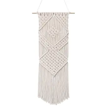 

Modern Bohemian Weaving Wall Art Tapestry Cotton Craft Wall Hanging Ornament Indoor Home Decor 36x80cm