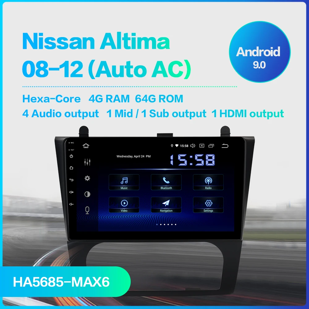 Dasaita 10," автомобиль 1 Din Авто Радио Android 9,0 для Nissan Altima 2008 2009 2010 2011 2012 стерео мультимедийная система TDA7850