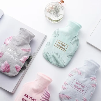 

350ml Printed Hot Water Bottle Leakproof Hand Warmer Stress Pain Relief Therapy Winter Warm Heat Girls Hand Feet Hot Water Bag