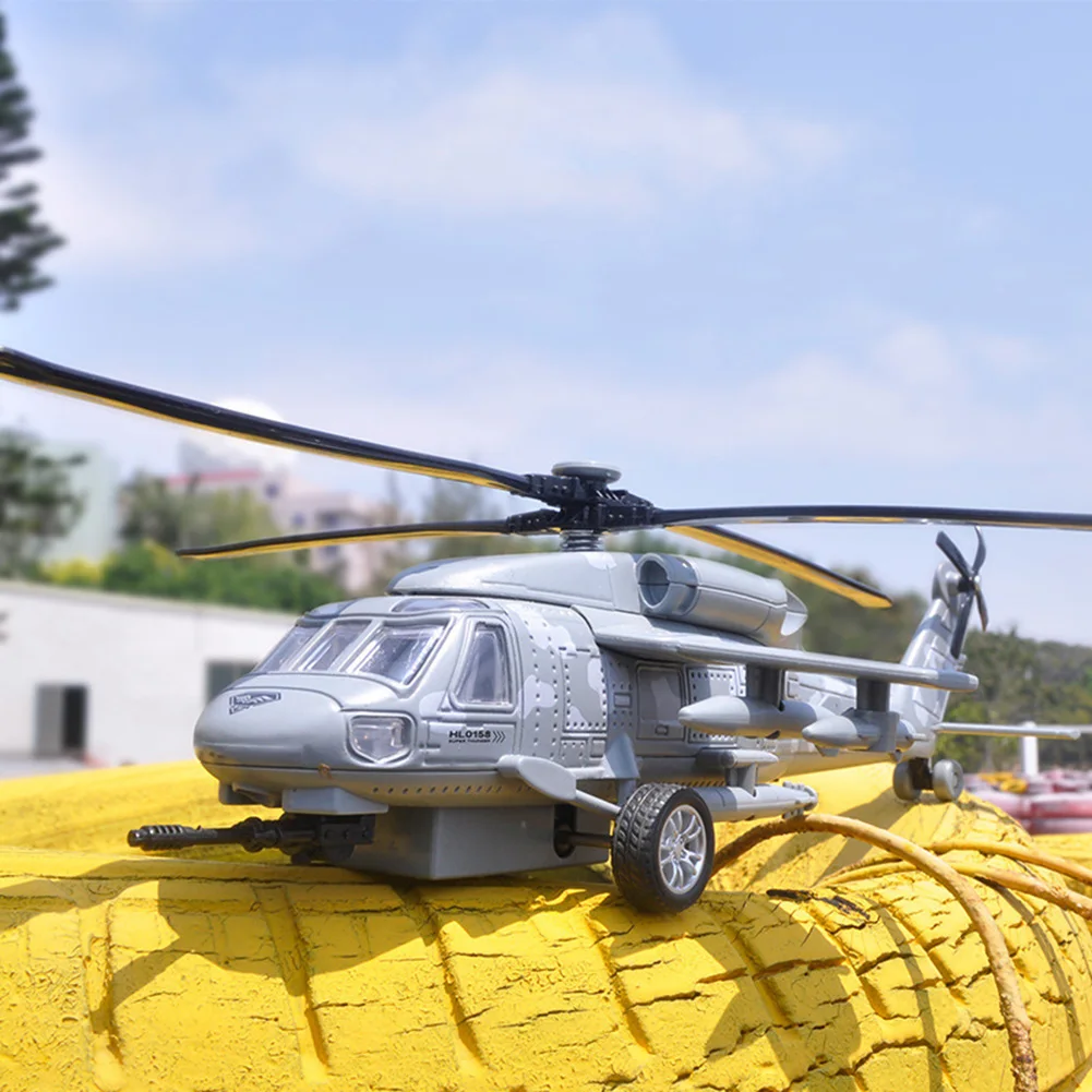 1/72 сплава литья под давлением черный ястреб вертолет отступить модели со звуком светильник игрушка детская коллекция градуированных детские игрушки
