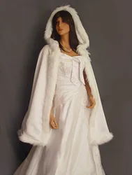 Short bridal white shawl, wedding cape, fur trim, wedding and important occasions/wedding accessories