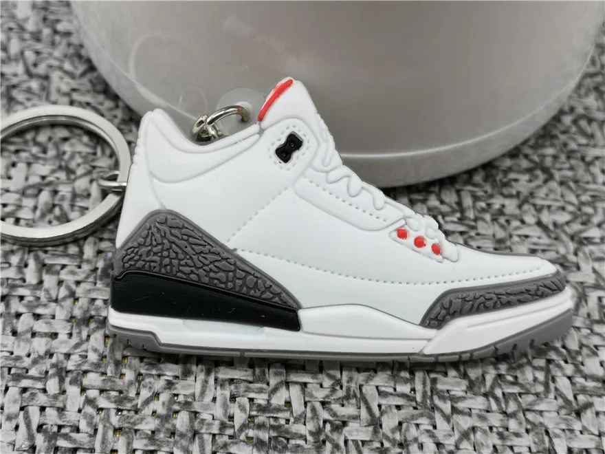 Мини AJ обуви брелок модные Для мужчин Для женщин малыш Jordan 3 Подарочный Брелок для ключей ретро баскетбол брелок-кроссовок для ключей ключ держатель Porte Clef - Цвет: 364