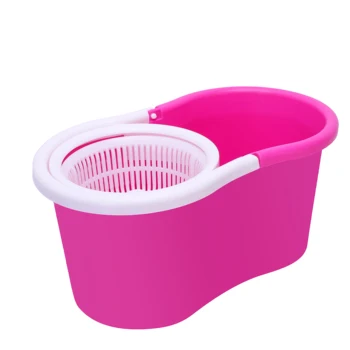 

360° Spin Mop with Bucket & Dual Mop Heads Pink