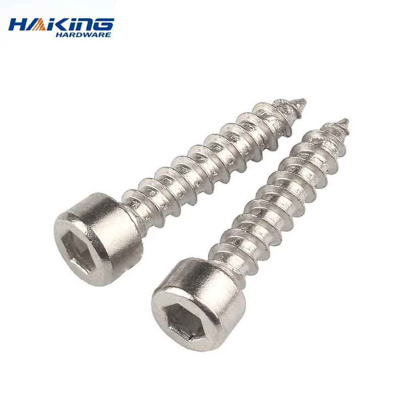 20/55pcs M2 M2.5 M3 M4 M5 M6 Hexagon Hex Socket Cap Head Self Tapping Screw 304 Stainless Steel Allen Head Screw for Speaker