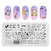 MRFOX Template Cat Animal Face LINE Designs Nail Stamping Plate Image Manicure Artist Nail Kit Beauty Design Women Breast 4