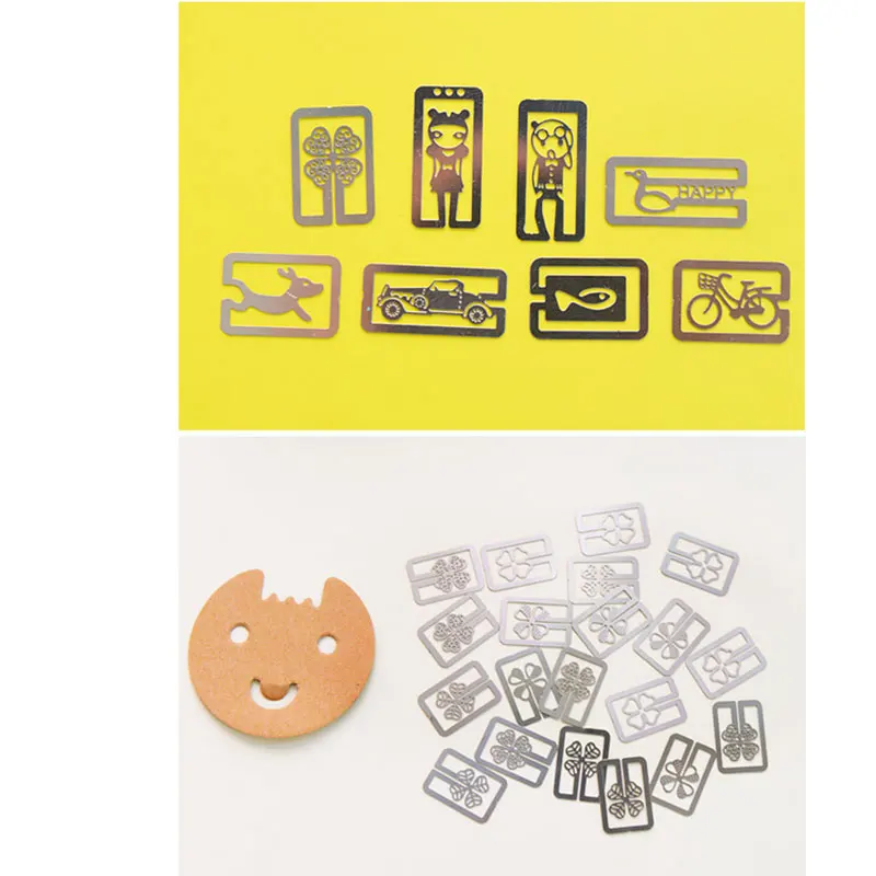 100pcs/lot Metal Bookmark Clip Cartoon Animal Paper Clips Sliver Bookmarks For Books Teacher Gift Book Marks Marker School Prize