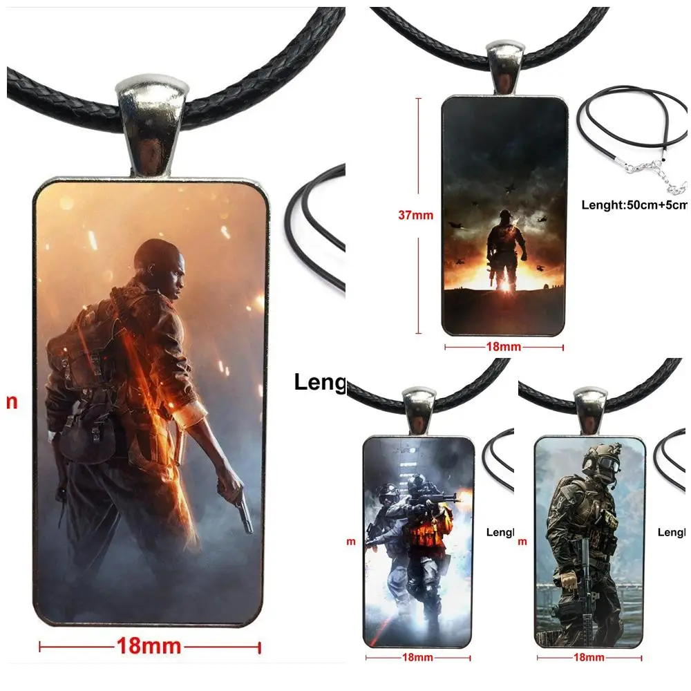 Модные стеклянные кабошоны для игры в Battlefield Games ожерелье с кулоном женщин