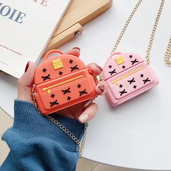 

for Apple AirPods Pro 3 Luxury 3D Metal chain backpack wallet Wireless Earphone Charging silicon soft case Bluetooth Headset Bog