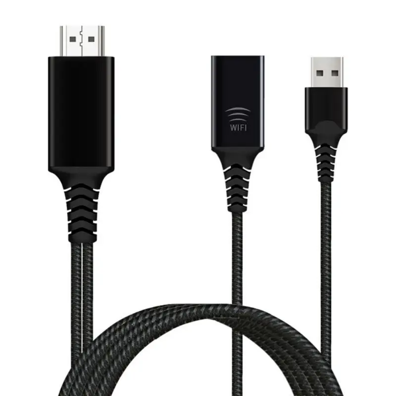 1 м USB беспроводной Wi Fi HDMI кабель дисплей адаптер видео для iPhone Samsung XiaoMi к