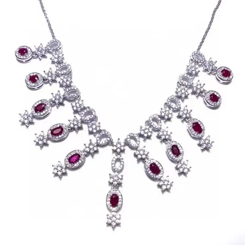 

New Natural Ruby Pendant 925 Silver Lady Pendant Simple and Small Daily Style
