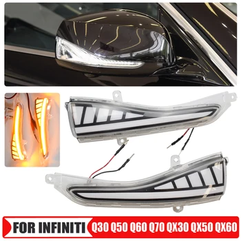 

Side Wing LED Dynamic Turn Signal Light For Infiniti Q30 Q50 Q50L Q60 Q70 Q70L QX30 QX50 QX60 QX70 Blinker Startup Breath Light