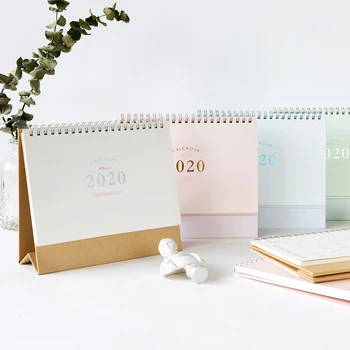 

1pc Desktop 2020 Calendar Table Paper Coil Calendar Yearly Agenda Organizer Size S (Pink/Blue/Green/White)