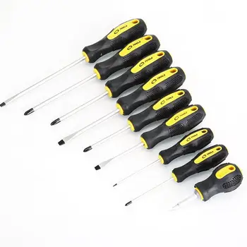 

9 Pcs In 1 Set Straight Screwdriver Cross Chrome Vanadium Alloy Steel Screwdriver Rubber And Plastic Handle Screwdriver Set
