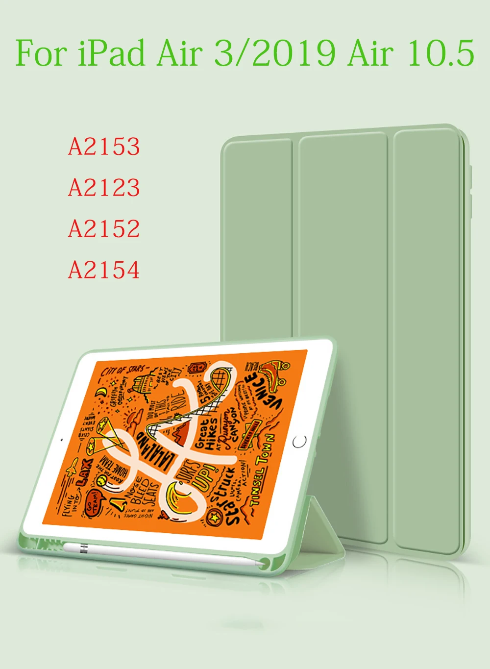 With Pencil Holder Tablets Case For iPad AIR 3 2019 10.5 Inch Silicone Soft Back Smart Cover Apply to Model A2153 A2123 A2152 | Компьютеры