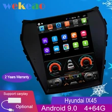 Wekeao Vertical Screen Tesla Style 10.4 1 Din Android 9.0 Car Radio GPS Navigation For Hyundai IX45 Santa fe Car Dvd Player 4G
