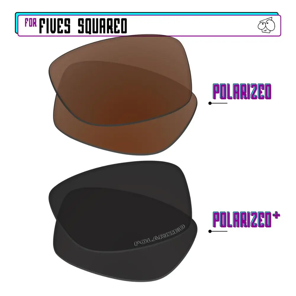 

EZReplace Polarized Replacement Lenses for - Oakley Fives Squared Sunglasses - Black P Plus-Brown P