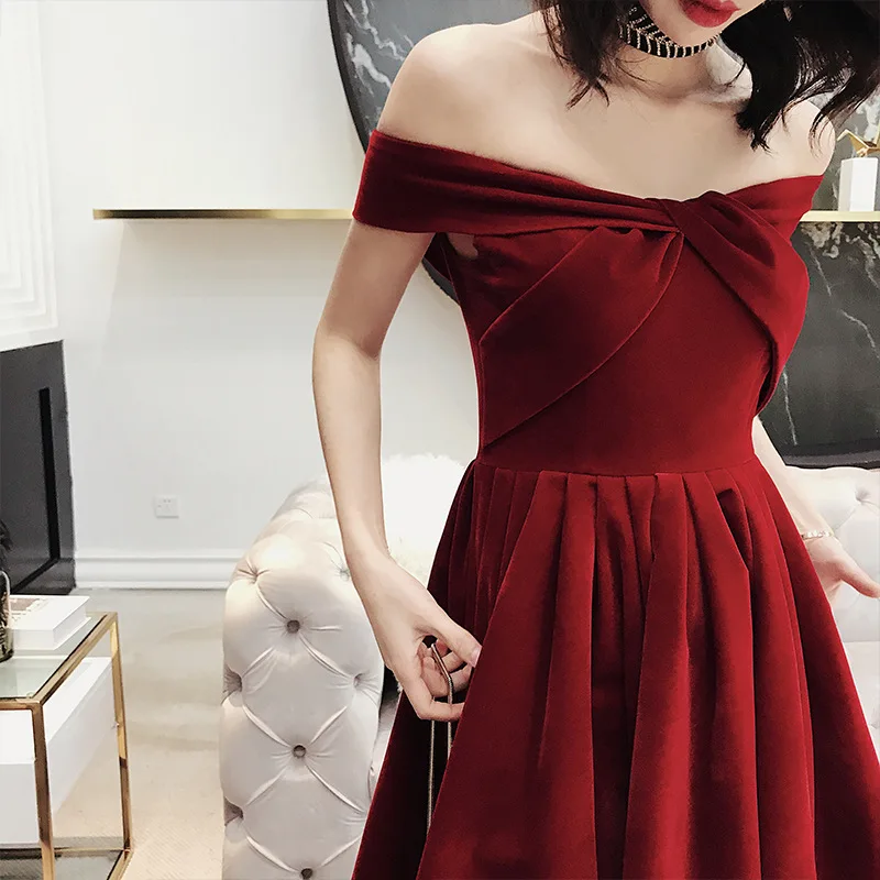

2020 Cocktail Dress Gengli Show Thin Shoulder Annual Engagement Dress Party Skirt Restoring Ancient Ways Everyday In The Autumn