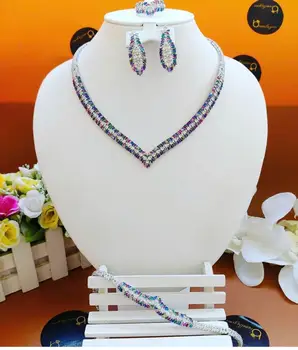

janekelly African 4pcs Bridal Zirconia Jewelry Sets For Women jewelry sets & more Dubai Nigeria CZ Crystal Wedding Jewelry Sets