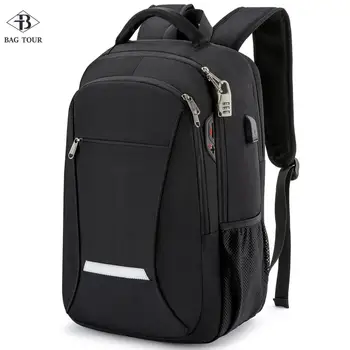 

School Backpack Men boys Super large big capacity USB Locking safe Business commuting bag Travel School laptop bag pack Layers