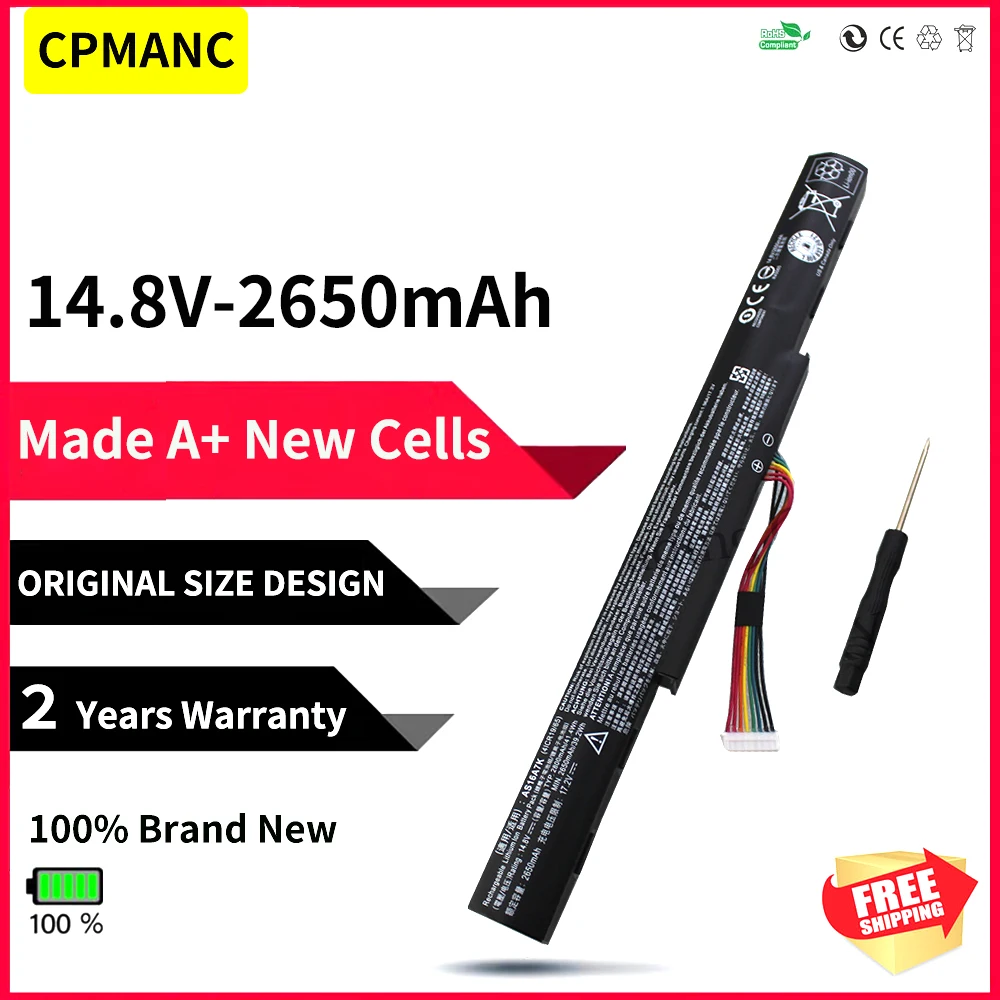 Laptop Battery for Acer AS16A5K AS16A7K AS16A8K for Aspire E15 E5-475G 523G 553G 573G 575G 774G E5-575 E5-575-59QB Series