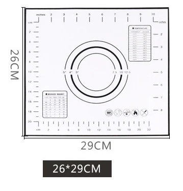 Многоразовый силиконовый коврик для выпечки Эко-коврик для раскатки теста большой антипригарный коврик для духовки Кондитерские аксессуары инструменты новые - Цвет: 29x26cm Black