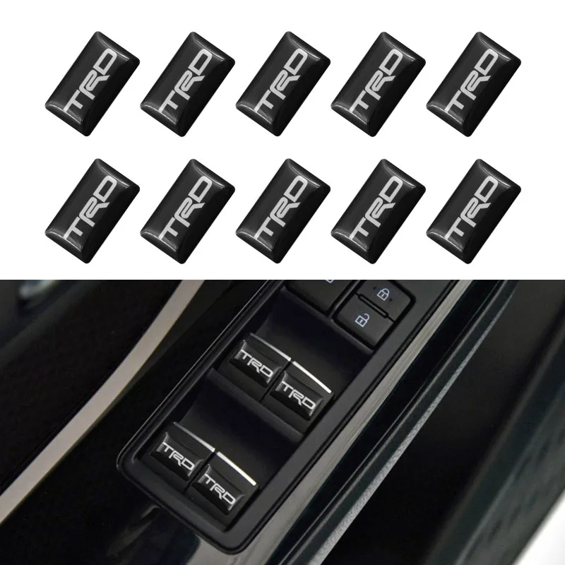

10 PCS Car styling small Decorative Badge Hub caps Steering wheel For Toyota CROWN COROLLA REIZ TRD Racing LOGO car accessories