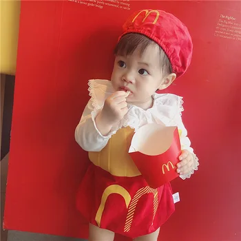 

2019 autumn newborn romper sleeveless cotton chips character romper +hat infant clothes for 0-24M baby romper