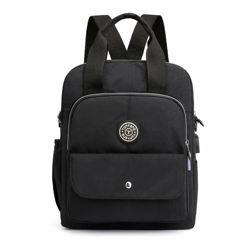 Женские рюкзаки с зарядкой через usb, сумка для ноутбука, женский рюкзак в стиле колледжа, водонепроницаемый нейлоновый женский повседневный рюкзак для путешествий