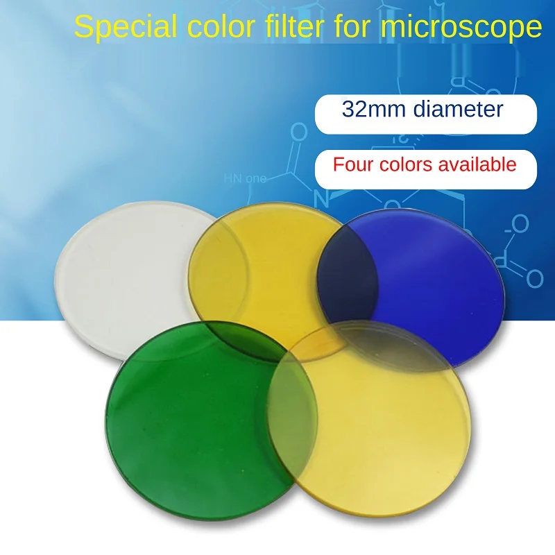 Microscope Color Filter Diameter 32mm Yellow Blue Green White Frosted ...