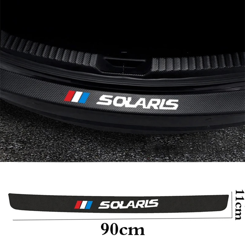 Кожаные наклейки на задний бампер для Hyundai Solaris 2019 2017 протектор из углеродного