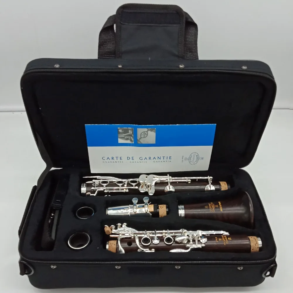 De Xin Professional Bb Clarinet E12F Ebony Wood Clarinets Nickel Silver Key Musical Instruments Case Mouthpiece Reeds