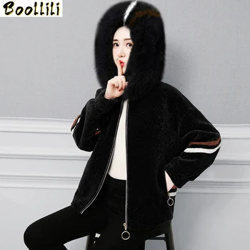 

Boollili Winter Jacket Women Faux Fur Coat Hooded Furry Jacket Plus Size Short Korean Jackets for Women Veste Fourrure Femme