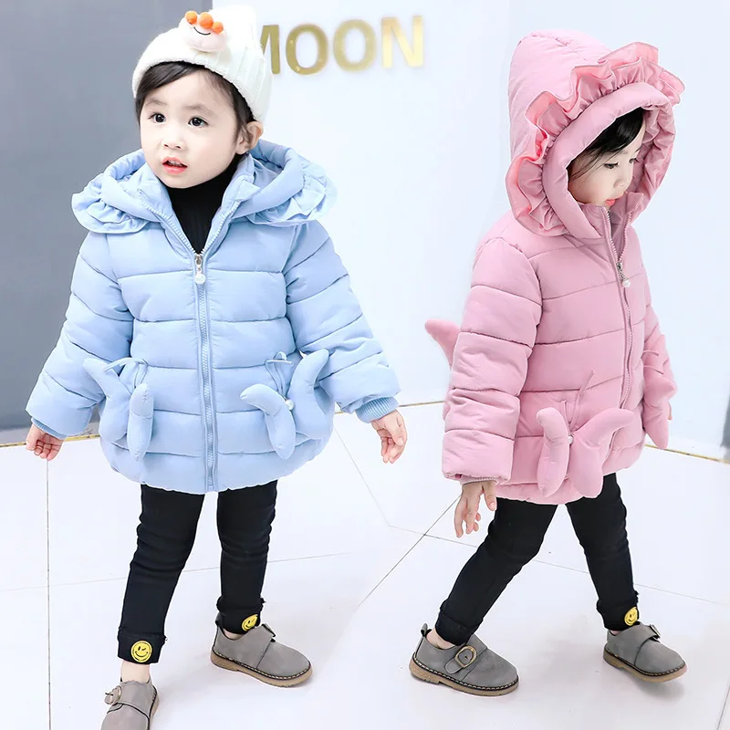 

A Generation of Fat Winter Style Child Cotton-padded Clothes Korean-style Stereo Butterfly Mid-length Hand Cotton of Cotton-padd