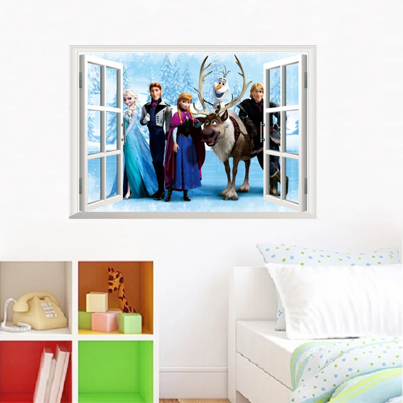 NEW Disney Frozen Anna /& Elsa Wall Decals Stickers Decor Olaf Kristoff Sven