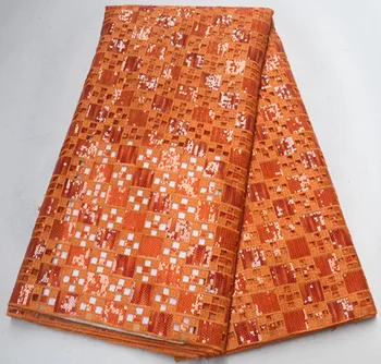 

organza lace fabric with sequins latest african laces high quality african french tulle lace 5yard nigerian lace fabrics PS-Q245